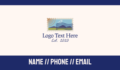 Retro Mountain Stamp Lettermark Business Card