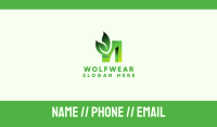 Green Organic Leaf Letter N Business Card Image Preview