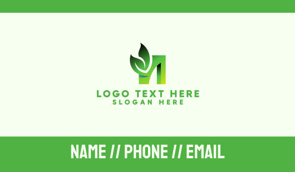 Green Organic Leaf Letter N Business Card Design Image Preview