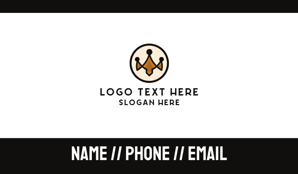 Modern Golden Crown  Business Card Design Image Preview