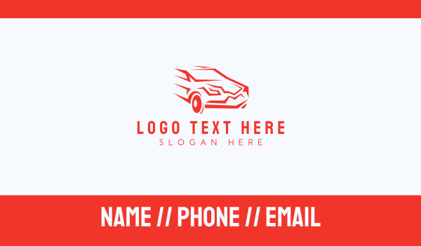 Fast Red Car Business Card Design Image Preview