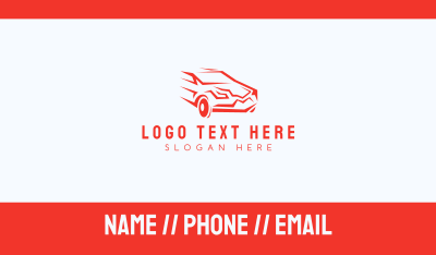 Fast Red Car Business Card Image Preview