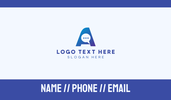 Blue Chat Letter A Business Card Design Image Preview