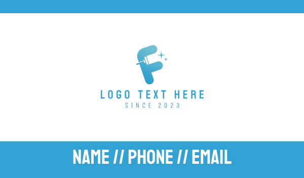Cleaning Services Letter F Business Card Design Image Preview