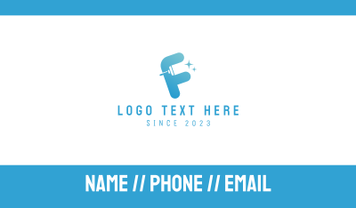 Cleaning Services Letter F Business Card Image Preview