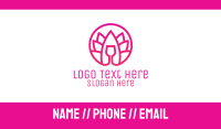 Pink Wine Glass Lotus Business Card Design