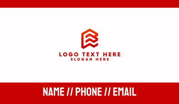 Red Isometric Letter E Business Card Design Image Preview