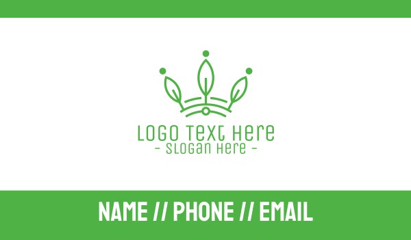 Green Leaf Tech Crown Business Card Design Image Preview