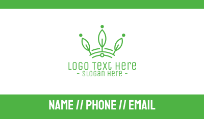 Green Leaf Tech Crown Business Card Image Preview
