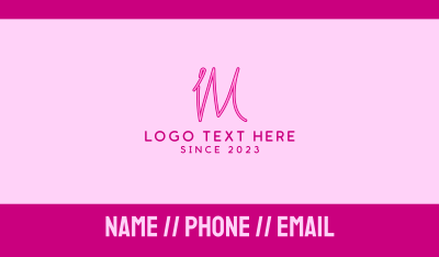 Fancy Neon Monogram I & M Business Card Image Preview