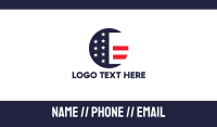 Round American Flag Business Card Design