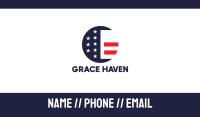 Round American Flag Business Card Image Preview