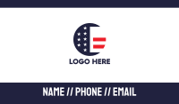 Round American Flag Business Card Image Preview