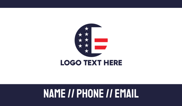 Round American Flag Business Card Design Image Preview