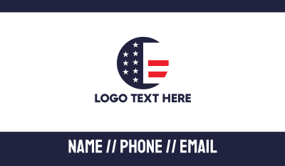 Round American Flag Business Card Image Preview