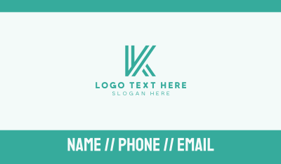 Modern Mint K Business Card Image Preview