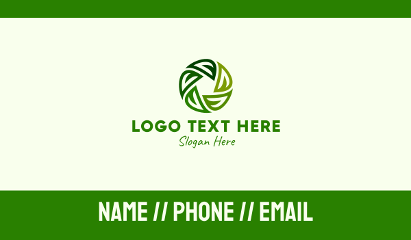 Green Leaf Cycle Circle Business Card Design
