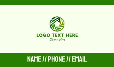 Green Leaf Cycle Circle Business Card