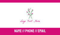 Pink Green Tree Business Card Design