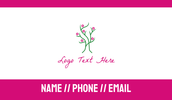 Pink Green Tree Business Card Design Image Preview