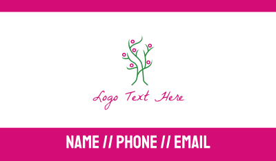 Pink Green Tree Business Card Image Preview