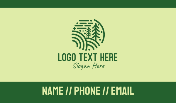 Minimalist Pine Forest  Business Card Design Image Preview