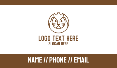 Lion Circle Outline Business Card Image Preview