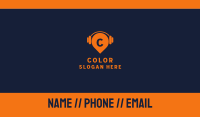 DJ Headphones Lettermark Business Card Image Preview