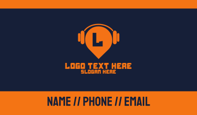 DJ Headphones Lettermark Business Card Image Preview