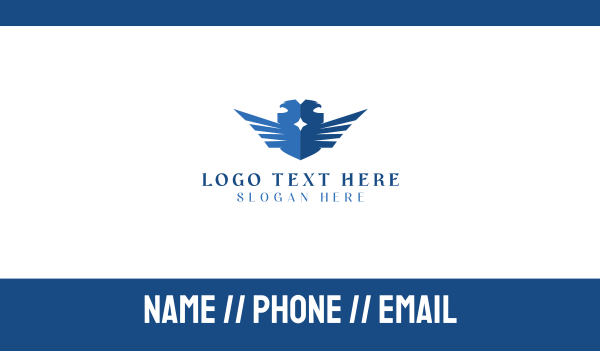 Blue Double Falcon Business Card Design Image Preview