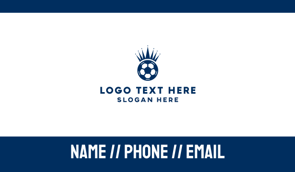 Soccer Ball King Crown  Business Card Design Image Preview