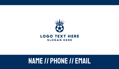 Soccer Ball King Crown  Business Card Image Preview