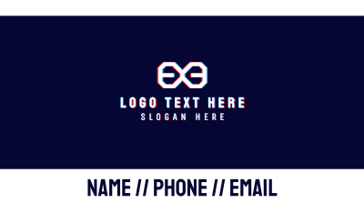 Glitchy Letter E Business Card Image Preview