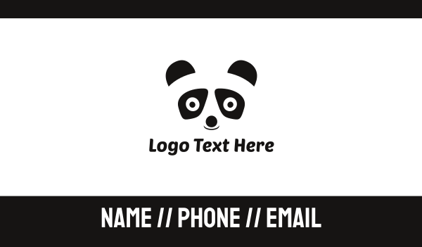 Panda Bear Kids Business Card Design Image Preview