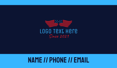 American Flag  Wings Business Card Image Preview