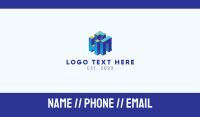 3D Blue Building HN Business Card Image Preview