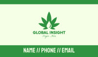 Green Cannabis Droplet Business Card Image Preview