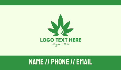 Green Cannabis Droplet Business Card Image Preview