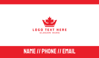 Red Canada Crown Business Card Preview