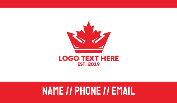 Red Canada Crown Business Card Design Image Preview