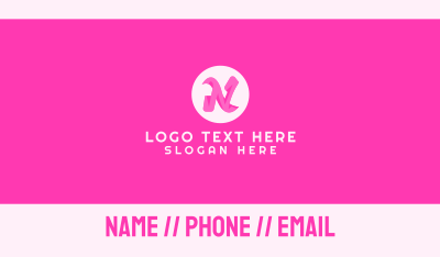 Pink Fashion Letter N Business Card Image Preview