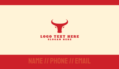 Minimalist Red Bull Business Card Image Preview