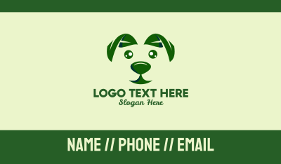 Green Natural Dog  Business Card Image Preview
