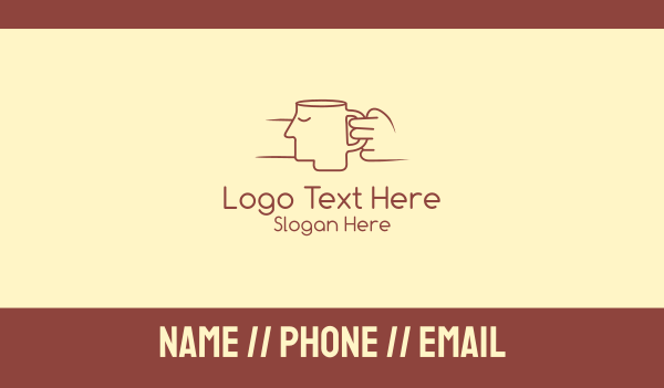 Brown Face Cup Business Card Design Image Preview