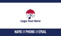 Musical Umbrella Business Card Design