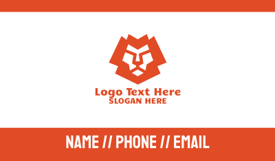 Modern Orange Lion Business Card Image Preview