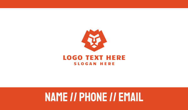 Modern Orange Lion Business Card Design Image Preview