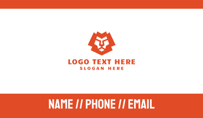 Modern Orange Lion Business Card Image Preview