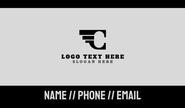 Black Wing C  Business Card Design Image Preview