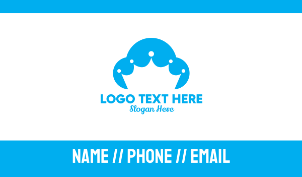 Blue Cloud Crown Business Card Design Image Preview